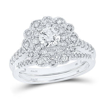 Load image into Gallery viewer, Ethereal Love | 14kt White Gold Radiant Diamond Bridal Wedding Ring Band Set 1 - 1/4 Cttw - Splendid Jewellery