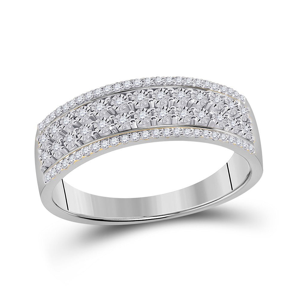 Ethereal Sparkle | 10kt White Gold Womens Round Diamond Band Ring 1/6 Cttw - Splendid Jewellery