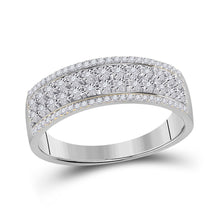 Load image into Gallery viewer, Ethereal Sparkle | 10kt White Gold Womens Round Diamond Band Ring 1/6 Cttw - Splendid Jewellery