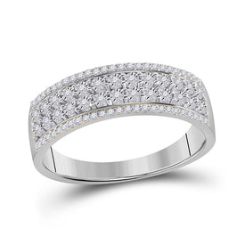 Ethereal Sparkle | 10kt White Gold Womens Round Diamond Band Ring 1/6 Cttw - Splendid Jewellery
