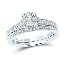Load image into Gallery viewer, Everlasting Love: 10kt White Gold Round Diamond 2 - Stone Bridal Wedding Ring Band Set - Splendid Jewellery