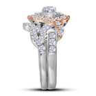 Everlasting Love | 14kt Two-tone Gold Round Diamond Bridal Wedding Ring Band Set 2 Cttw Side View from Splendid Jewellery