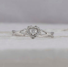 Load image into Gallery viewer, Everlasting Love Diamond Heart Promise Ring  Front View from Splendid Jewellery