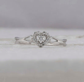 Everlasting Love Diamond Heart Promise Ring  Front View from Splendid Jewellery
