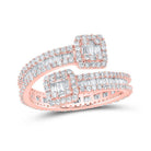 Exquisite 10kt Rose Gold Baguette Diamond Cuff Eternity Band Ring - 1 - 5/8 Cttw - Splendid Jewellery