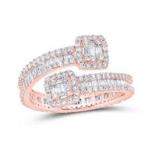 Load image into Gallery viewer, Exquisite 10kt Rose Gold Baguette Diamond Cuff Eternity Band Ring - 1 - 5/8 Cttw - Splendid Jewellery
