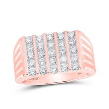 Load image into Gallery viewer, Exquisite 10kt Rose Gold Mens Diamond 5 - Row Band Ring - 1 Cttw - Splendid Jewellery