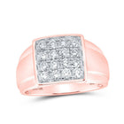 Exquisite 10kt Rose Gold Men's Square Diamond Ring - 1 Cttw | Splendid Jewellery - Splendid Jewellery