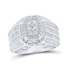 Load image into Gallery viewer, Exquisite 10kt White Gold Baguette Diamond Rectangle Cluster Ring - 4 - 3/4 Cttw - Splendid Jewellery