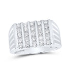 Exquisite 10kt White Gold Men's Diamond 5 - Row Band Ring - 1 Cttw | Splendid Jewellery - Splendid Jewellery