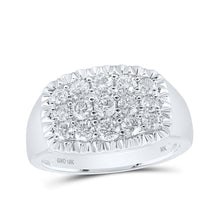 Load image into Gallery viewer, Exquisite 10kt White Gold Men's Diamond Fluted Cluster Ring - 1 - 1/2 Cttw - Splendid Jewellery