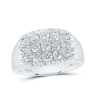 Exquisite 10kt White Gold Men's Diamond Fluted Cluster Ring - 1 - 1/2 Cttw - Splendid Jewellery