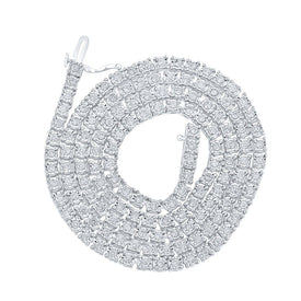Exquisite 10kt White Gold Round Diamond Link Chain Necklace for Men - 4 - 3/4 Cttw - Splendid Jewellery