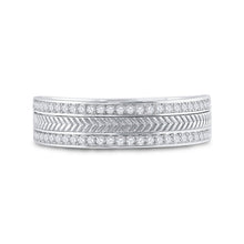 Load image into Gallery viewer, Exquisite 14kt White Gold Men's Diamond Wedding Band with Wheat Texture - Timeless Elegance and Dazzling Brilliance - Splendid Jewellery