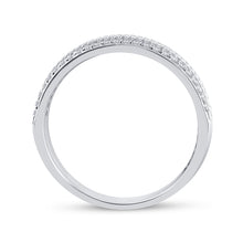 Load image into Gallery viewer, Exquisite 14kt White Gold Men&#39;s Diamond Wedding Band with Wheat Texture - Timeless Elegance and Dazzling Brilliance - Second Side View