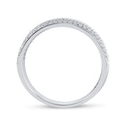 Exquisite 14kt White Gold Men's Diamond Wedding Band with Wheat Texture - Timeless Elegance and Dazzling Brilliance - Second Side View