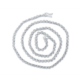 Exquisite 14kt White Gold Men's Round Diamond Link Chain Necklace - 11 Cttw - Splendid Jewellery