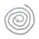 Exquisite 14kt White Gold Mens Round Diamond Tennis Chain Necklace - 6 - 1/2 Cttw - Splendid Jewellery