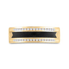 Exquisite 14kt Yellow Gold Men's Round Diamond Wedding Black-tone Band Ring 1/4 Cttw - Front View
