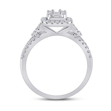 Load image into Gallery viewer, Exquisite Baguette Diamond Square Ring in 14kt White Gold - Side View