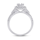 Exquisite Baguette Diamond Square Ring in 14kt White Gold - Side View