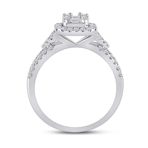 Exquisite Baguette Diamond Square Ring in 14kt White Gold - Splendid Jewellery