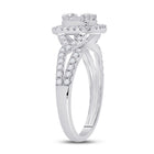 Exquisite Baguette Diamond Square Ring in 14kt White Gold - Second Side View