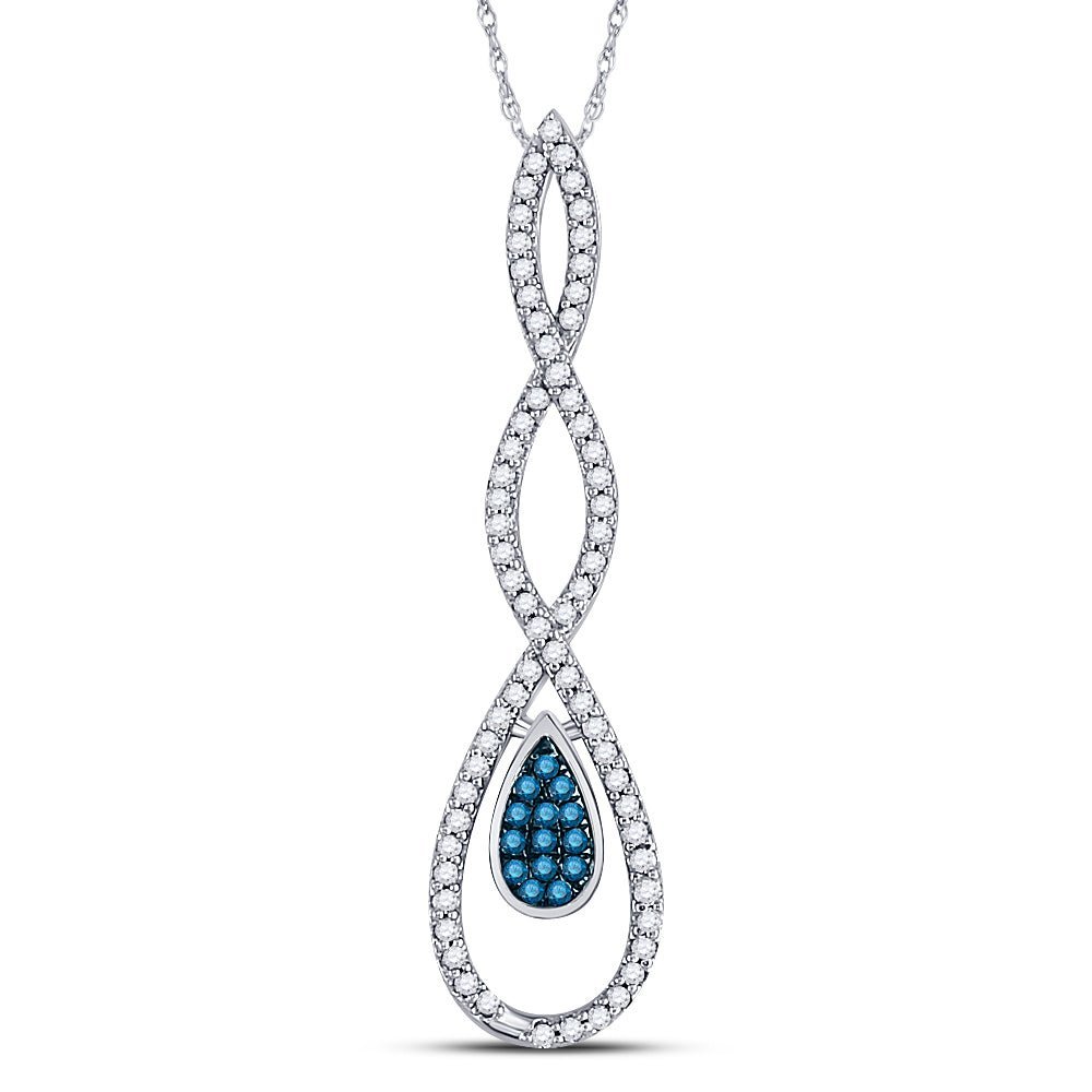 Exquisite Blue Diamond Teardrop Pendant - A Captivating Symbol of Love and Elegance - Splendid Jewellery
