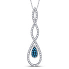 Exquisite Blue Diamond Teardrop Pendant - A Captivating Symbol of Love and Elegance - Splendid Jewellery