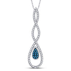 Exquisite Blue Diamond Teardrop Pendant - A Captivating Symbol of Love and Elegance - Splendid Jewellery