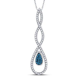 Exquisite Blue Diamond Teardrop Pendant - A Captivating Symbol of Love and Elegance - Splendid Jewellery