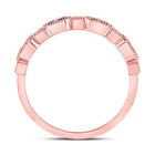 Exquisite Blue Sapphire and Diamond Stackable Band - 10kt Rose Gold Women's Ring - Alternate view 3 from Splendid Jewellery