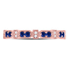 Exquisite Blue Sapphire and Diamond Stackable Band - 10kt Rose Gold Women's Ring - Alternate view 4 from Splendid Jewellery