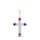 Exquisite Blue Sapphire Diamond Cross Pendant - Splendid Jewellery
