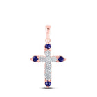 Exquisite Blue Sapphire Diamond Cross Pendant - Splendid Jewellery