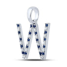 Exquisite Blue Sapphire & Diamond Initial Pendant in 10kt White Gold - Splendid Jewellery