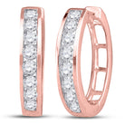 Exquisite Brilliance: 10kt Rose Gold Diamond Hoop Earrings - Splendid Jewellery