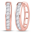 Exquisite Brilliance: 10kt Rose Gold Diamond Hoop Earrings - Splendid Jewellery