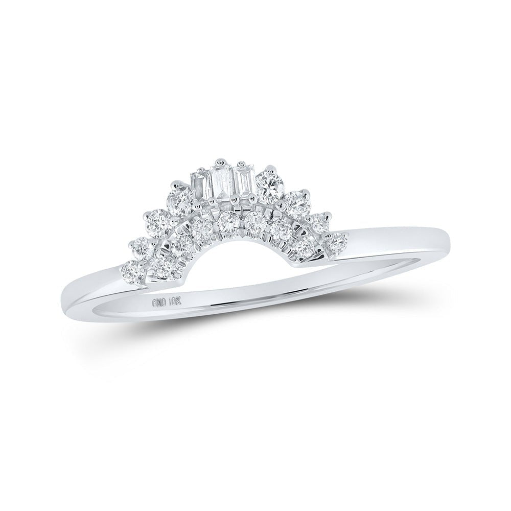 Exquisite Brilliance: 10kt White Gold Baguette Diamond Enhancer Wedding Band - Splendid Jewellery