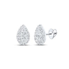 Exquisite Brilliance: 10kt White Gold Pear Diamond Teardrop Earrings - Splendid Jewellery