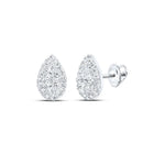 Exquisite Brilliance: 10kt White Gold Pear Diamond Teardrop Earrings - Splendid Jewellery