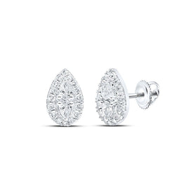 Exquisite Brilliance: 10kt White Gold Pear Diamond Teardrop Earrings - Splendid Jewellery