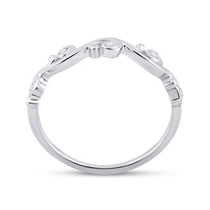 Exquisite Brilliance | 10kt White Gold Womens Round Diamond Band Ring 1/20 Cttw - Splendid Jewellery