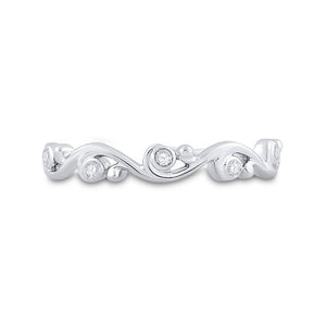 Exquisite Brilliance | 10kt White Gold Womens Round Diamond Band Ring 1/20 Cttw - Splendid Jewellery