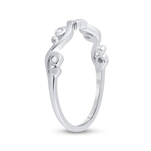 Exquisite Brilliance | 10kt White Gold Womens Round Diamond Band Ring 1/20 Cttw - Splendid Jewellery