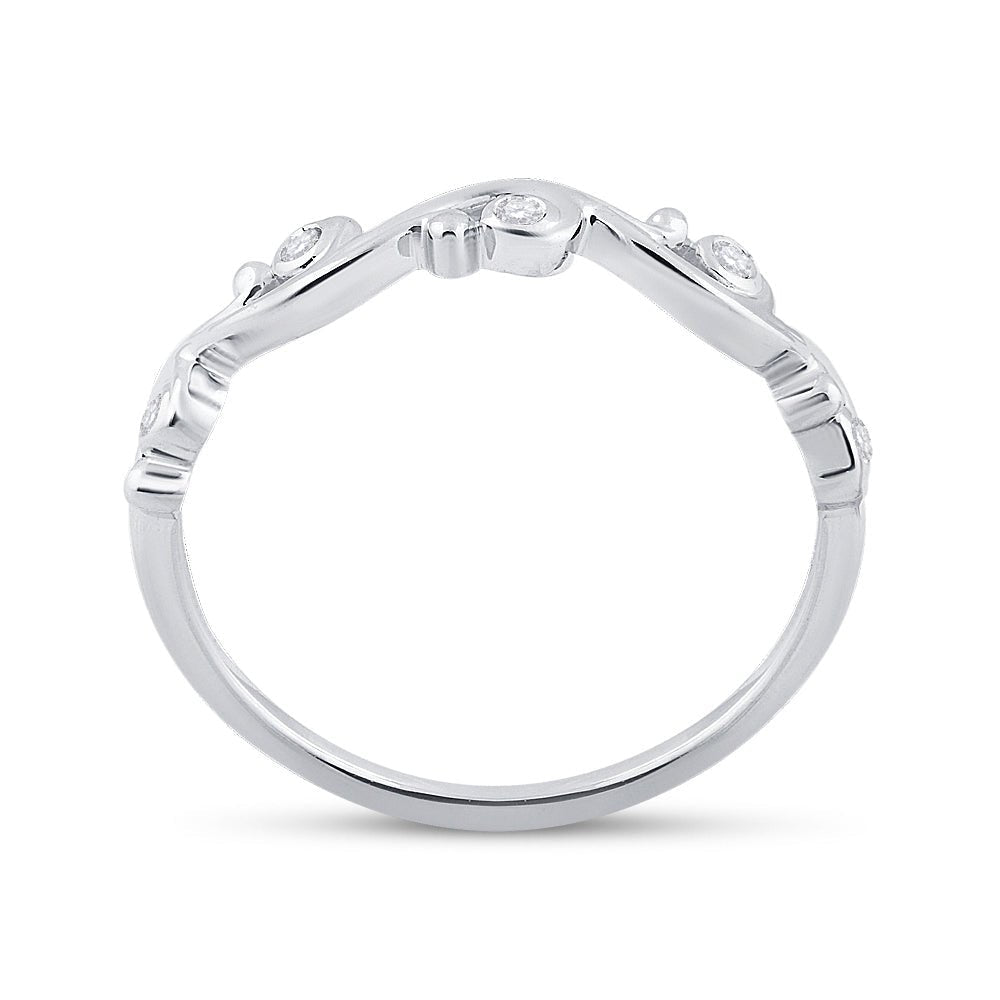 Exquisite Brilliance | 10kt White Gold Womens Round Diamond Band Ring 1/20 Cttw - Splendid Jewellery