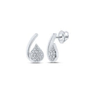 Exquisite Brilliance: 10kt White Gold Womens Round Diamond Cluster Earrings - Splendid Jewellery