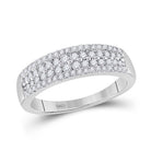 Exquisite Brilliance: 10kt White Gold Womens Round Diamond Pave Band Ring 1/2 Cttw - Splendid Jewellery