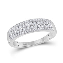 Load image into Gallery viewer, Exquisite Brilliance: 10kt White Gold Womens Round Diamond Pave Band Ring 1/2 Cttw - Splendid Jewellery