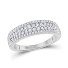 Exquisite Brilliance: 10kt White Gold Womens Round Diamond Pave Band Ring 1/2 Cttw - Splendid Jewellery